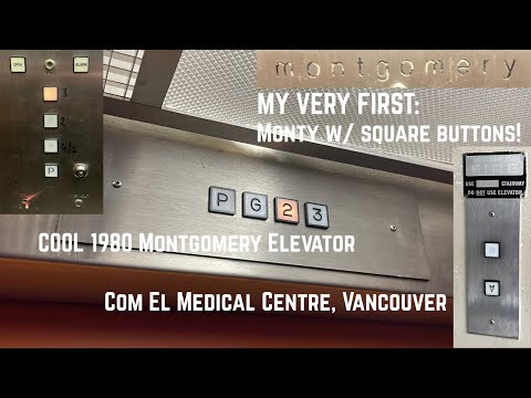 (MONTGOMERY DAY SPL) COOL 1980 Montgomery "Square Button" Hydraulic Elevator | Com El Medical Centre