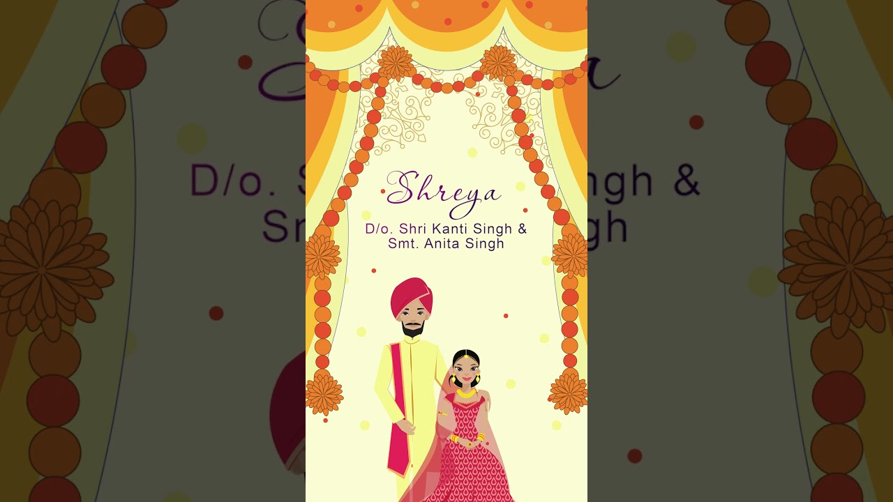 Animated Wedding Invitation Video Template | Cartoon Wedding Invite | Adobe Premiere Pro
