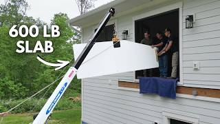 CRANE LIFTING Our Countertops Inside was STRESSFUL