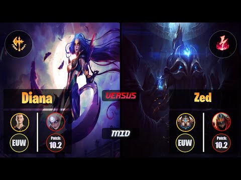 Perkz [Conqueror] DIANA (Mid) VS [Electrocute] ZED - Challenger EUW Patch 10.2
