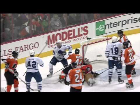 Bozak's 2nd Goal - Leafs 3 vs Flyer 4 - Feb 9th 2012 (HD)
