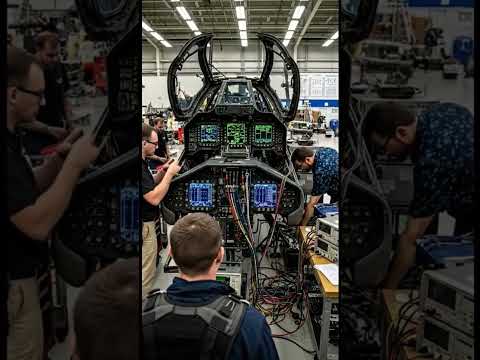 Inside a fighter jet cockpit: wiring and #shorts #jet #cockpit #avionics #militarytech #viralshorts