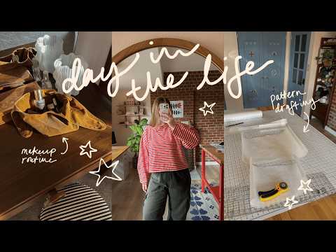 a realistic day as a sewing pattern designer 🧵✂️🧶 drafting, daily routines & upcoming pattern chat