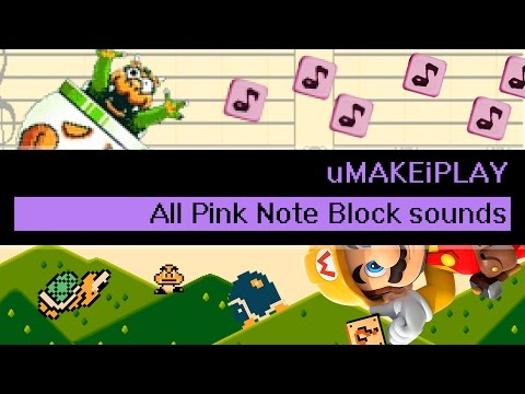 Super Mario Maker - All the sounds (Pink Note blocks) [uMAKEiPLAY]