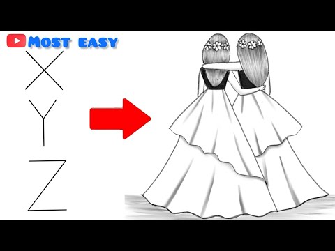Girl best friend drawing | girl friendship drawing | How to draw girl best friend step by step