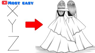 Girl best friend drawing | girl friendship drawing | How to draw girl best friend step by step
