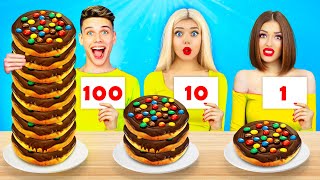 100 Layers Chocolate Food Challenge | Eating 1 VS 100 Layers of Yummies! Mukbang by RATATA