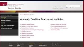 SFU 101 -- Academic Calendar