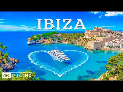 Ibiza 4K Drone Footage 🇪🇸 Crystal Clear Beaches, Sun-Kissed Shores & Mediterranean Sunset Views