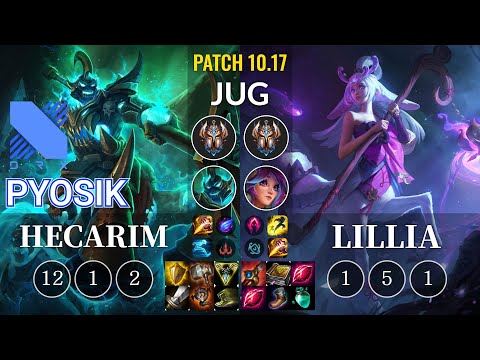 DRX Pyosik Hecarim vs Lillia Jungle - KR Patch 10.17