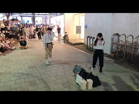 SATURDAY. YU KAGAWA & SHINHWA. EXHILARATING INTERACTIVE BUSKING SKETCH. HONGDAE.
