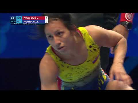 1/4 WW - 53 kg: M. PREVOLARAKI (GRE) v. L. VALVERDE MEL (ECU)