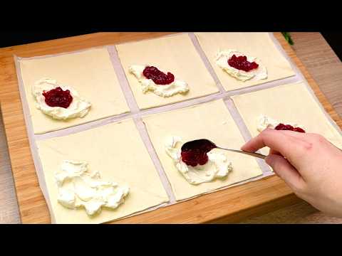 Hast du Blätterteig? Niemand glaubt, wie einfach dieser Trick ist! Cremige Dreiecke, Blitz-Rezept!