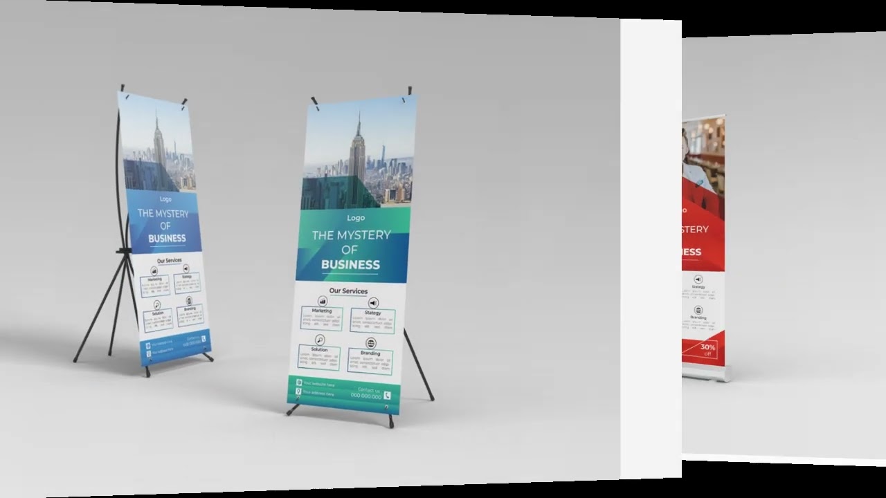 Modern roll up banner design template .