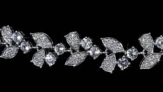 REEDS Jewelers ctw Diamond and White Sapphire Floral Leaf