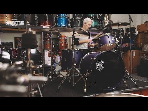 SJC Custom Drums Navigator Series 22'' 3 Piece Shell Pack - Royal Purple Satin Stain w/ Brass Hw