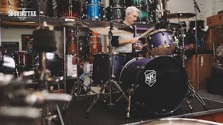 Video thumbnail for SJC Custom Drums Navigator Series 22'' 3 Piece Shell Pack - Royal Purple Satin Stain w/ Brass Hw by Peter Lewis