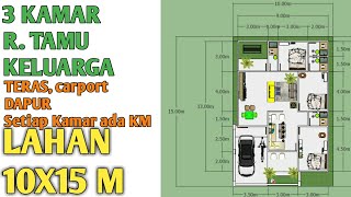 3fuzziblog Denah  Rumah  10x15  3 Kamar