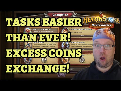 TASKS EASIER THAN EVER and FIRST DETAILS of EXCESS COIN EXCHANGE  RENOWN - Hearthstone Mercenaries