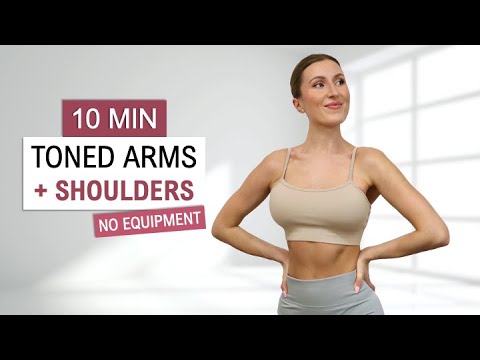 10 Min TONED ARMS + SHOULDERS WORKOUT| No Equipment | No Repeat | Quick + Intense, Home Workout