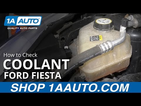 Part of a video titled How to Check Coolant Level 09-19 Ford Fiesta - YouTube