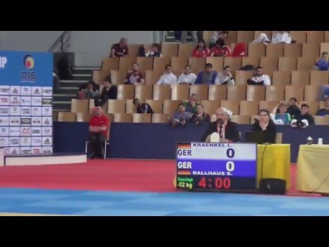 Cadet European Judo Cup Berlin 2016 Repechage -52 kg Kraenkel (GER) - Ballhaus (GER)