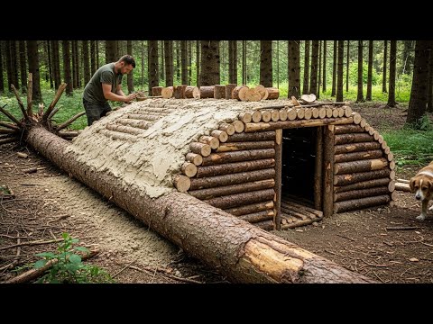 Construyendo un refugio secreto y cálido en medio de un valle en la selva amazónica | Supervivencia