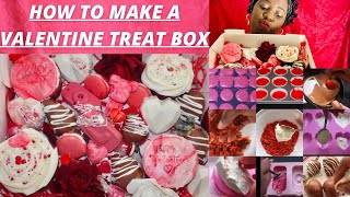 VALENTINE'S DAY TREAT BOX WITH CAKESICLES AND GEOMETRIC HEARTS!