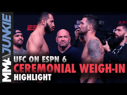 UFC on ESPN 6 ceremonial weigh-in faceoffs