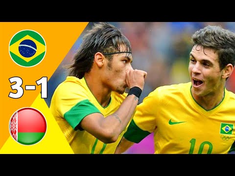 Brazil 3 × 1 Belarus ( Neymar Jr Brilliant Free kick) Olympic 2012 Highlights HD