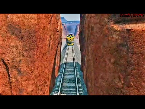 Trains vs Canyon Railroad Crashes Reverse - BeamNG Drive || beamng trains crashes || trains