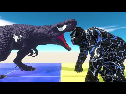 VENOM T-REX VS RIOT GORO DEATH RUN SKY-Animal Revolt Battle Simulator