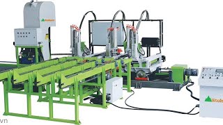 Máy Xẻ gỗ tròn nạp cây tự động | máy cưa cd đứng Cnc