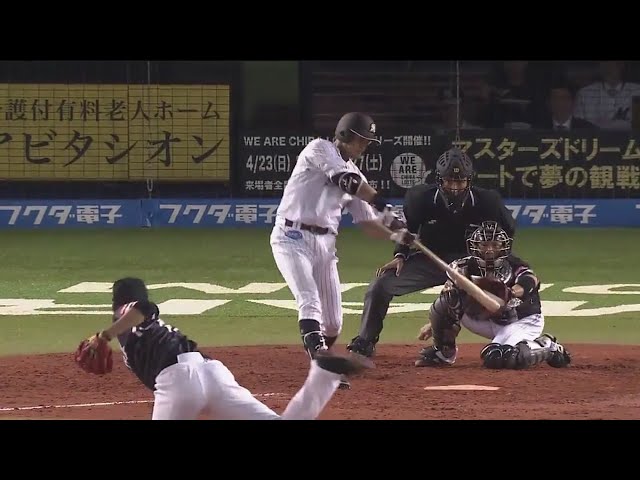 【3回裏】頼れるベテラン!! マリーンズ・福浦の技あり打で勝ち越し!! 2017/4/18 M-H