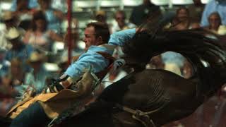 Super slow motion rodeo bareback ride Cheyenne Frontier Days