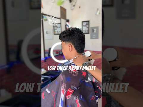 Low taper x baby mullet #usashorts #barbero #mullet #haircut