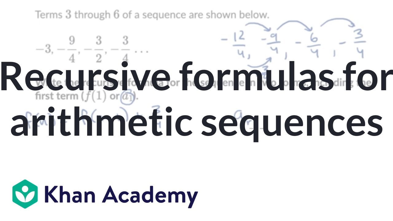 Recursive formula for arithmetic sequence | Precalculus | Khan Academy