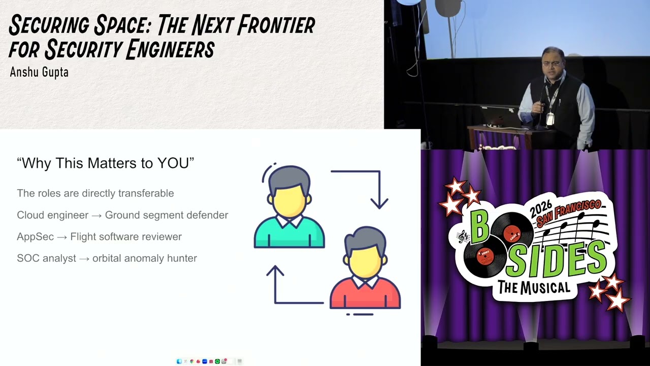 BSidesSF 2026 - Securing Space: The Next Frontier for Security Engineers (Anshu Gupta)