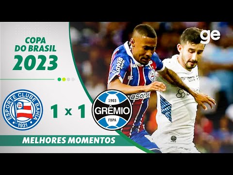 Gols e lances de Bahia x Grêmio