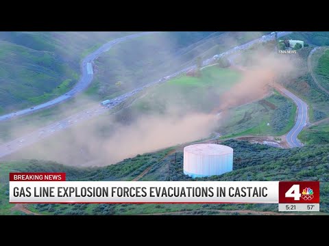 Gas line explosion prompts 5 Freeway closure in Castaic