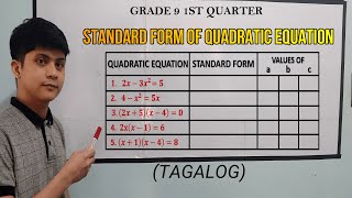[MATH 9]  Standard Form Quadratic Equation in TAGALOG