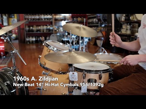 1960s A. Zildjian 14" New Beat Hi-Hat Cymbals 956/1392g