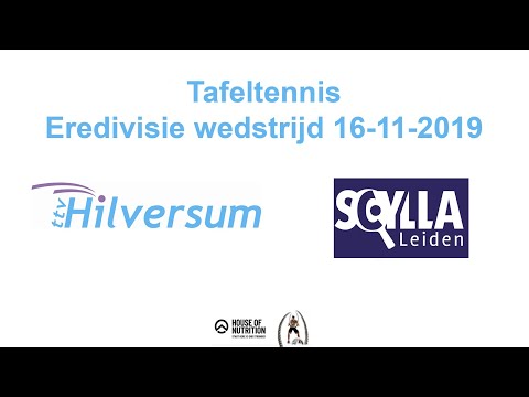 Tafeltennis Eredivisie: TTV Hilversum 1 - Scylla 1