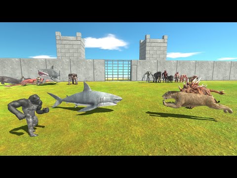 2 VS 2 Aquatics With Mutant vs Infernals With Prehistoric Mammals - Animal Revolt Battle Simulator