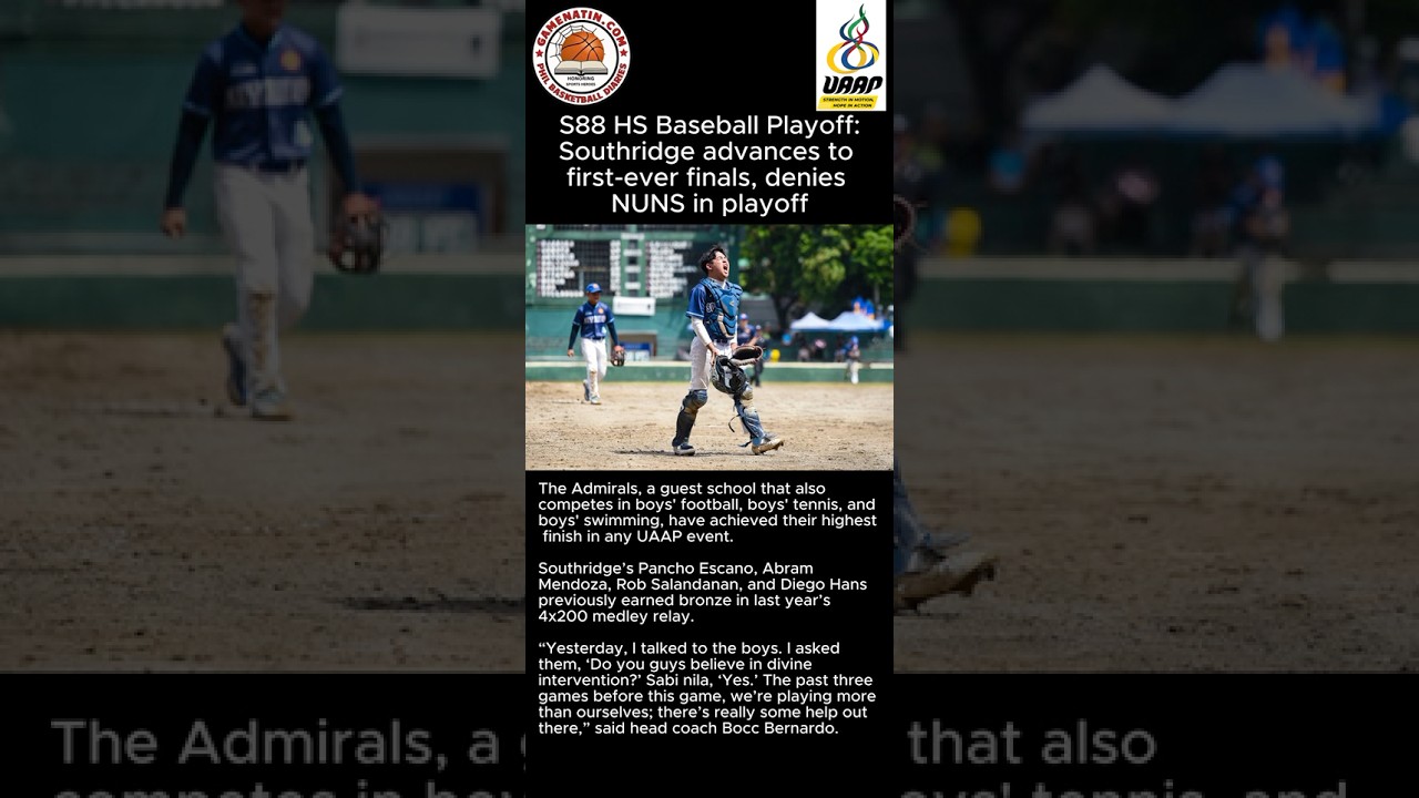 UAAP High School Baseball: Surprising Southridge wins 4th straight, barges into Finals v DLSU