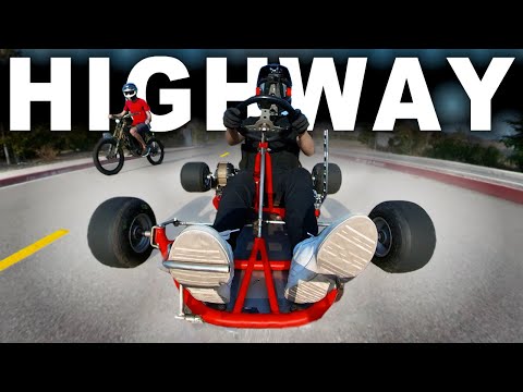 Electric GoKart on PUBLIC HIGHWAY!! // Sur Ron Powered E-Kart Test and Review