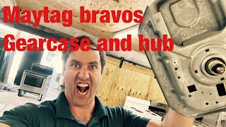 How to fix a Maytag washer not spinning - Gearcase W11454372 and hub W10528947, codes F7E7 F7E5 F7E1