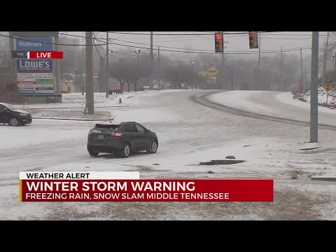Winter storm warning as freezing rain slams Middle Tennessee