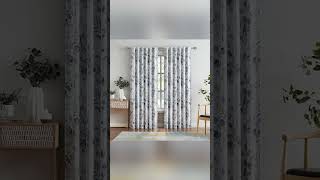 100% Blackout Curtains Grey Floral Pattern Curtains 84 Inches Long for Bedroom Watercolor Leaf Pr...