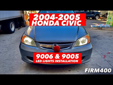 2004 - 2005 HONDA CIVIC 9006 LOW BEAM AND 9005 HIGH BEAM LED LIGHTS DIY INSTALLATION